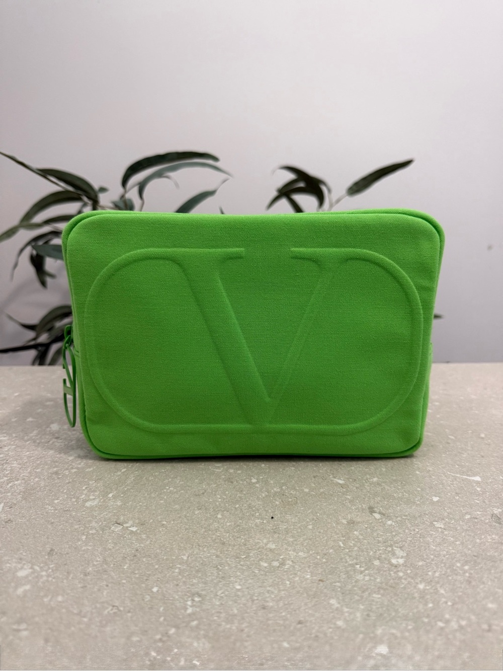 Valentino Green Canvas Cosmetic Pouch